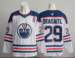 Fanatics Edmonton Oilers #29 Leon Draisaitl White Stitched Hockey Jersey