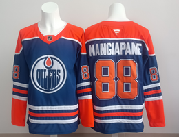 Fanatics Edmonton Oilers #88 Andrew Mangiapane Blue Authentic Stitched NHL jersey