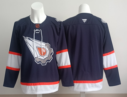 Fanatics Edmonton Oilers Blank Navy Reverse Retro Authentic Stitched NHL Jersey