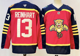 Fanatics Florida Panthers #13 Sam Reinhart Red 2026 Authentic Stitched NHL jersey