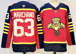 Fanatics Florida Panthers #63 Brad Marchand Red 2026 Authentic Stitched NHL jersey