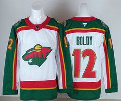 Fanatics Minnesota Wild #12 Matt Boldy White 25th Authentic Stitched NHL Jersey
