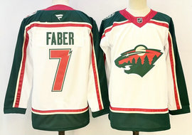 Fanatics Minnesota Wild #7 Brock Faber White 25th Authentic Stitched NHL Jersey