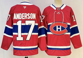 Fanatics Montreal Canadiens #17 Josh Anderson Red Authentic Stitched NHL Jerseys