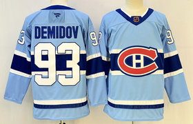 Fanatics Montreal Canadiens #93 Ivan Demidov Light blue Reverse Retro Authentic Stitched NHL jersey