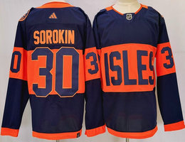 Fanatics New York Islanders #30 Ilya Sorokin Navy 2024 With Stadium Series Patch NHL Jersey