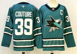 Fanatics San Jose Sharks #39 Logan Couture Green Authentic Stitched NHL jersey