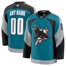 Fanatics San Jose Sharks Custom Teal Authentic Stitched NHL Jersey