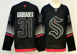 Fanatics Seattle Kraken #31 Philipp Grubauer Black New Authentic Stitched NHL Jersey