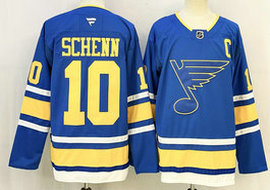 Fanatics St. Louis Blues #10 Brayden Schenn Blue 2025 Authentic Stitched NHL Jersey