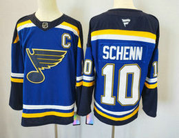 Fanatics St. Louis Blues #10 Brayden Schenn Blue Black Authentic Stitched NHL Jersey