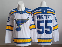 Fanatics St. Louis Blues #55 Colton Parayko White Authentic Stitched NHL Jersey