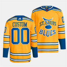 Fanatics St. Louis Blues Custom Gold Authentic Stitched NHL Jersey