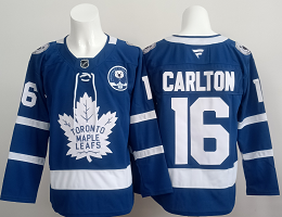 Fanatics Toronto Maple Leafs #34 Auston Matthews Blue With Mascot Patch Stitched Jersey