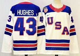Nike USA #43 Quinn Hughes White 2026 Stitched Jersey