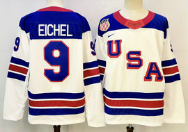 Nike USA #9 Jack Eichel White 2026 Stitched Jersey
