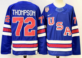 Nike USA ＃72 Tage Thompson Blue 2026 Stitched Jersey