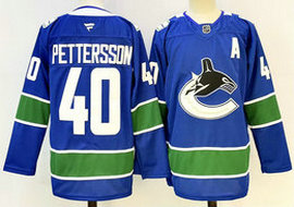 Fanatics Vancouver Canucks #40 Elias Pettersson Blue Authentic Stitched NHL Jerseys