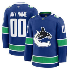Fanatics Vancouver Canucks Custom Blue Authentic Stitched NHL Jersey