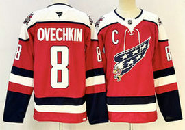 Fanatics Washington Capitals #8 Alex Ovechkin Red Third Authentic Stitched NHL Jersey