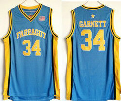 Farragut High School #34 Kevin Garnett Blue Basketball Jersey