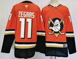 Fanatics Anaheim Ducks #11 Trevor Zegras 2024 Orange Authentic Stitched NHL Jersey