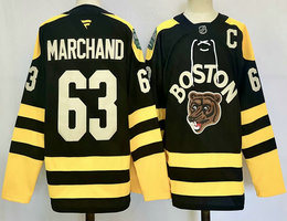 Fanatics Boston Bruins #63 Brad Marchand Black Winter Classic Authentic Stitched NHL Jersey