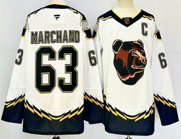 Fanatics Boston Bruins #63 Brad Marchand White Reverse Retro Authentic Stitched NHL jersey