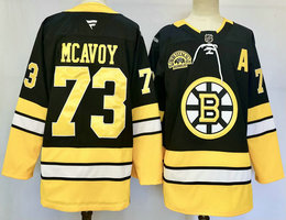 Fanatics Boston Bruins #73 Charlie McAvoy Black Classic 100th Authentic Stitched NHL Jersey