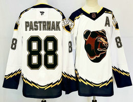 Fanatics Boston Bruins #88 David Pastrnak White Reverse Retro Authentic Stitched NHL jersey
