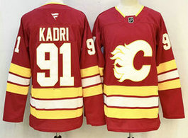 Fanatics Calgary Flames #91 Nazem Kadri Red 100th Authentic Stitched NHL jersey