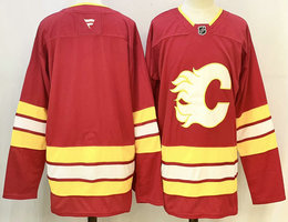 Fanatics Calgary Flames Blank Red Authentic Stitched NHL Jersey