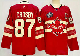 Fanatics Canada #87 Sidney Crosby Red 2025 4 Nations Face-Off Premium Stitched Jersey