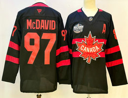 Fanatics Canada #97 Connor McDavid Black 2025 4 Nations Face-Off Premium With A Patch Stitched Jersey