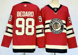 Fanatics Chicago Blackhawks #98 Connor Bedard Red Classic Authentic Stitched NHL Jersey