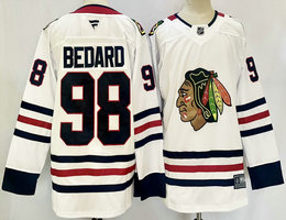Fanatics Chicago Blackhawks #98 Connor Bedard White Authentic Stitched NHL Jersey