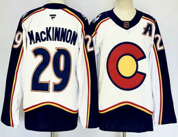 Fanatics Colorado Avalanche #29 Nathan MacKinnon White Reverse Retro Authentic Stitched NHL Jersey