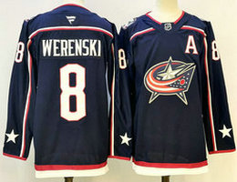 Fanatics Columbus Blue Jackets #8 Zach Werenski Navy Authentic Stitched NHL jersey