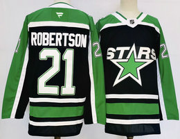 Fever Dallas Stars #21 Jason Robertson Black Authentic Stitched NHL Jersey