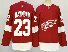 Fanatics Detroit Red Wings #23 Lucas Raymond Red Authentic Stitched NHL jersey