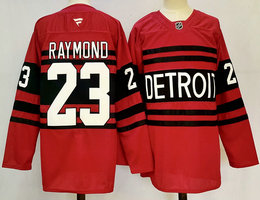 Fanatics Detroit Red Wings #23 Lucas Raymond Red Reverse Retro Authentic Stitched NHL Jersey