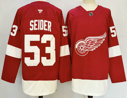 Fanatics Detroit Red Wings #53 Moritz Seider Red NHL Jersey