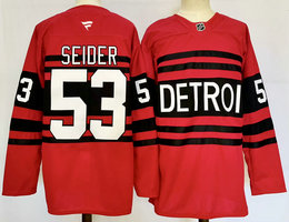 Fanatics Detroit Red Wings #53 Moritz Seider Red Reverse Retro Authentic Stitched NHL jersey
