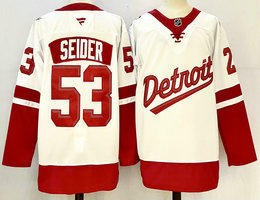 Fanatics Detroit Red Wings #53 Moritz Seider White 2024-2025 Stadium Series Jersey