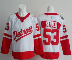 Fanatics Detroit Red Wings #53 Moritz Seider White Stadium Series Jersey