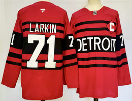 Fanatics Detroit Red Wings #71 Dylan Larkin Red Reverse Retro Authentic Stitched NHL jersey