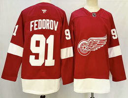 Fanatics Detroit Red Wings #91 Sergei Fedorov Red Reverse Retro Authentic Stitched NHL Jersey