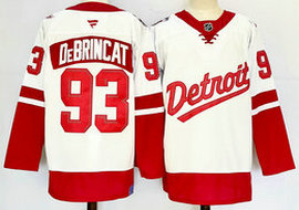 Fanatics Detroit Red Wings #93 Alex DeBrincat White Red 2024-25 Stitched Jersey