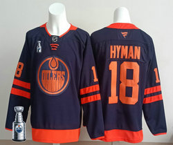 Fanatics Edmonton Oilers #18 Zach Hyman Reverse Retro 2025 Stanley Cup Final patch jersey