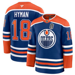Fanatics Edmonton Oilers #18 Zach Hyman Royal 2025 Stanley Cup Final patch jersey